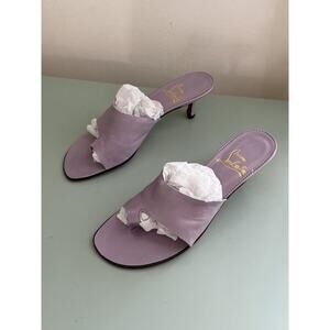 CHRISTIAN LOUBOUTIN Y2K 90s Vintage Kitten Heel Sandals Sz 38.6 Lavender Purple